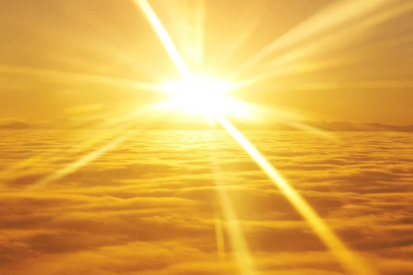Ég, a napnyugta nap és a felhők — Stock Fotó