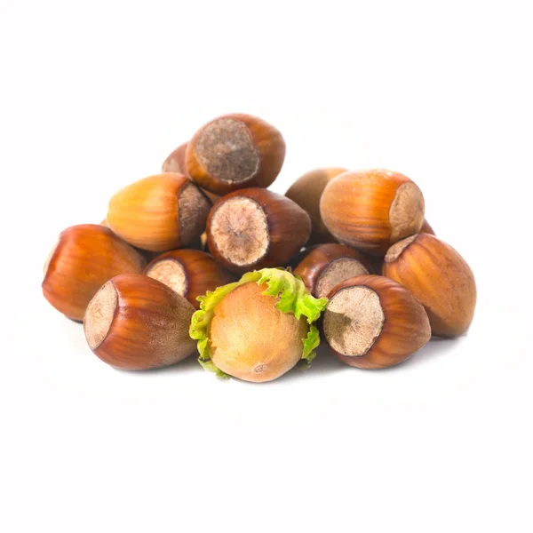 Stapel van hazelaar noten — Stockfoto