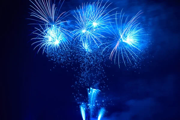 Blue colorful fireworks — Stock Photo, Image