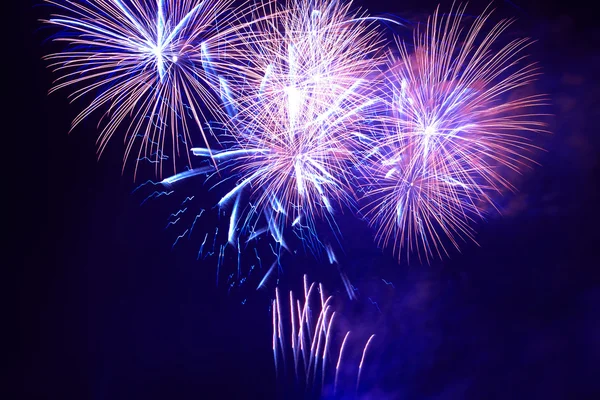 Blue colorful fireworks — Stock Photo, Image