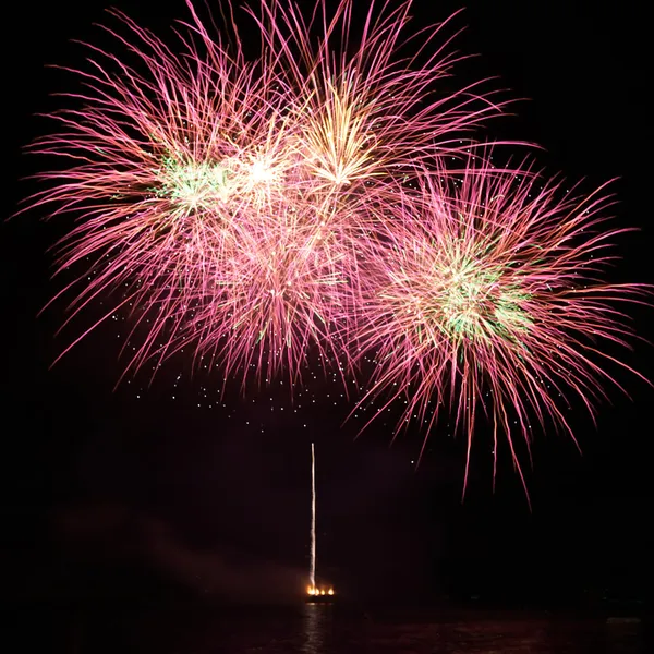 Red colorful fireworks — Stock Photo, Image