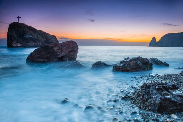 Puesta de sol en la playa — Foto de Stock