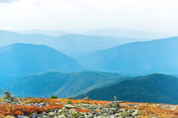 Blauwe Mist Bergen Landschap Panorama Van Blauwe Bergen — Stockfoto