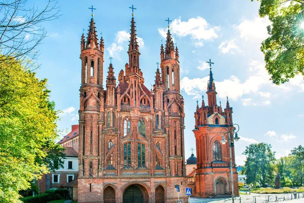 Vecchia Cattedrale Dai Mattoni Rossi Chiesa Sant Anna Vilnius Lituania — Foto Stock