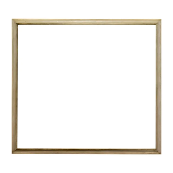 Порожня Золота Рамка Зображення Ізольована Білому Тлі — стокове фото