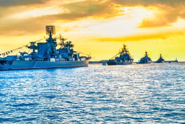 Military navy russian ships and cruiser Moskva Moscow