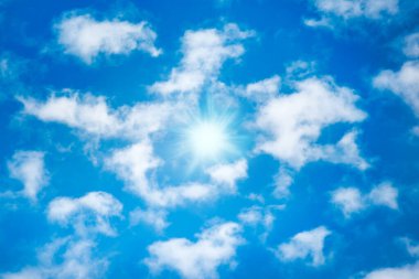 , white clouds on summer sky