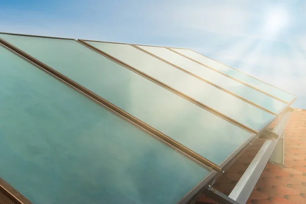 Sun Cells House Roof Green Sun Energy — Stock Photo, Image