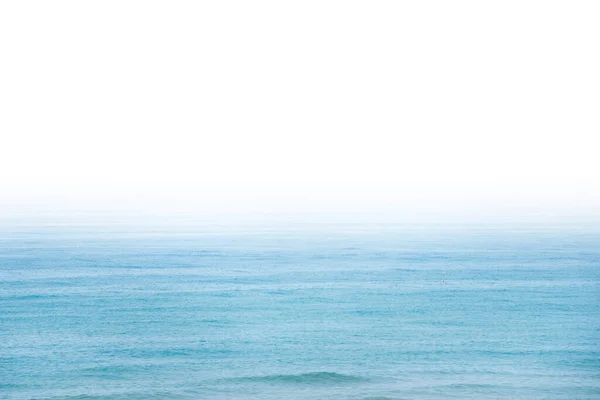 Blue Sea Water White Sky Design Copy Space — Stock fotografie