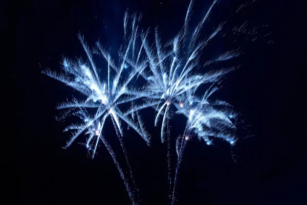 Buntes Feuerwerk Schwarzen Himmel — Stockfoto