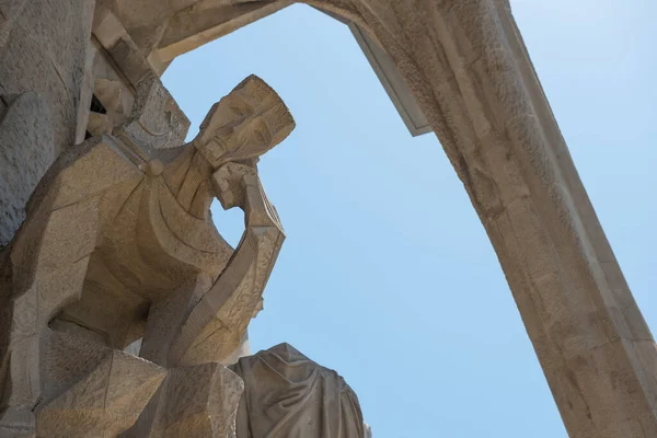 Barcelona Spanien Mai 2016 Statue Der Fassade Der Sagrada Familia — Stockfoto