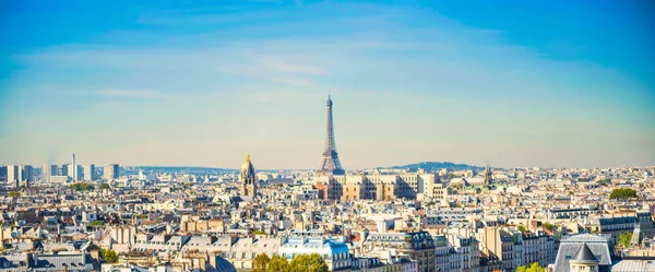 Panorama Paryża Zachód Słońca Krajobraz Wieżą Eilffel Widok Miasto — Zdjęcie stockowe