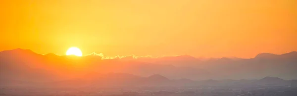 Mountains Sunset Panorama Landscape Sunset Sky — Zdjęcie stockowe