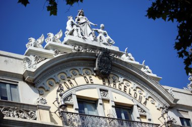 View of Barcelona, Spain. Passeig de Grasia and La Rambla. House clipart