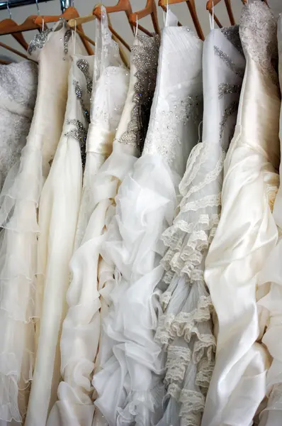White bride dresses details — Stock Photo, Image