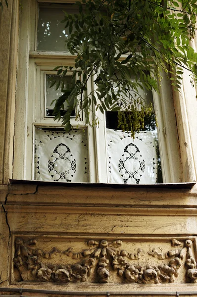 Детали фасадов в стиле модерн и декора зданий в Тбилиси Old — стоковое фото