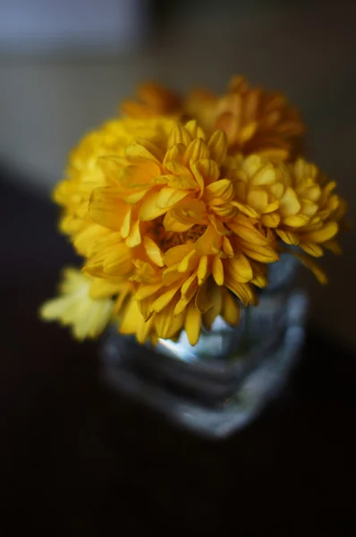 Herbstblumen in der Vase auf dem Tisch — Stockfoto
