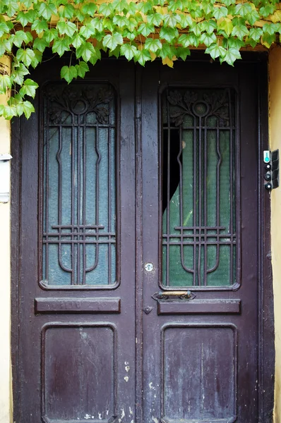 Art nouveau gammal dörr i gamla stan i tbilisi, Georgien — Stockfoto