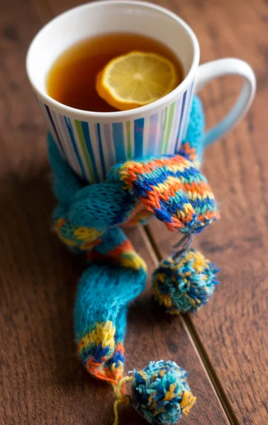 Tazza di tè caldo nel periodo freddo — Foto Stock