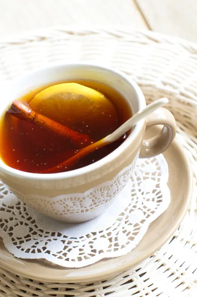 Cup of tea with lemon — Stock Photo, Image