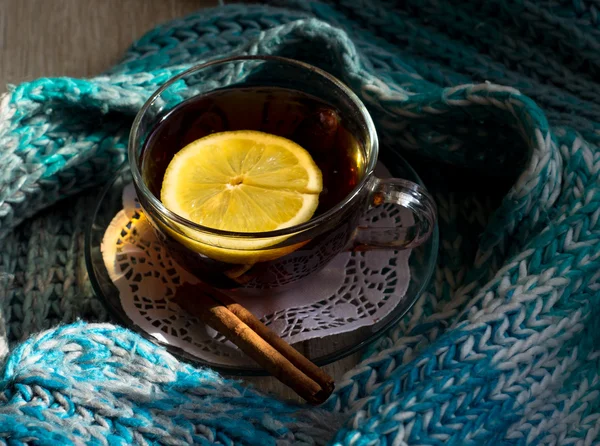 Hip tea with lemon — Stock Photo, Image