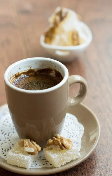 Xícara de café e doces — Fotografia de Stock