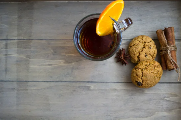 Chá com laranja — Fotografia de Stock