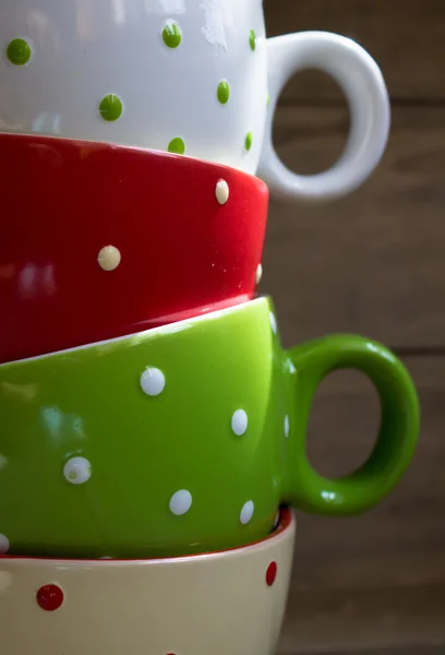 Colored tea cups — Stock Photo, Image