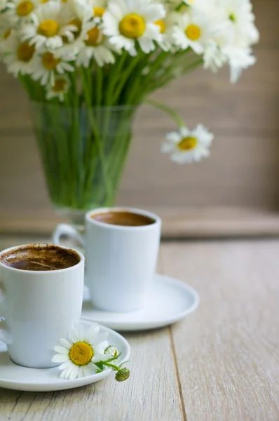 Daisy en koffie — Stockfoto