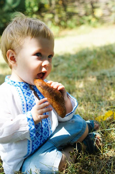 Lyttle ragazzo in vyshyvanka — Foto Stock