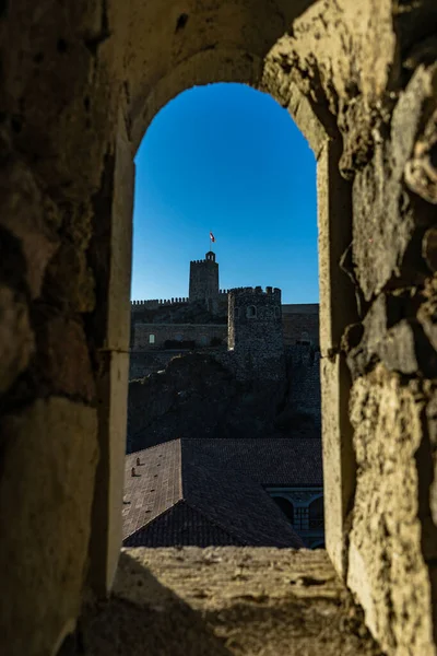 Αρχιτεκτονική Του Μεσαιωνικού Κάστρου Της Πόλης Akhaltsikhe Γνωστή Rabati Οχυρωματικά — Φωτογραφία Αρχείου