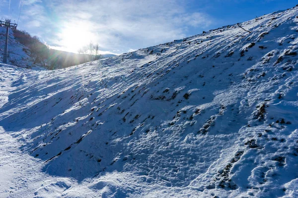 Piste Montagna Con Funivia Nella Località Sciistica Bakuriani Nel Caucaso — Foto Stock