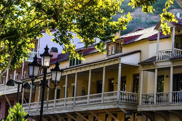Tempo Queda Old Tbilisi Com Edifícios Antigos — Fotografia de Stock