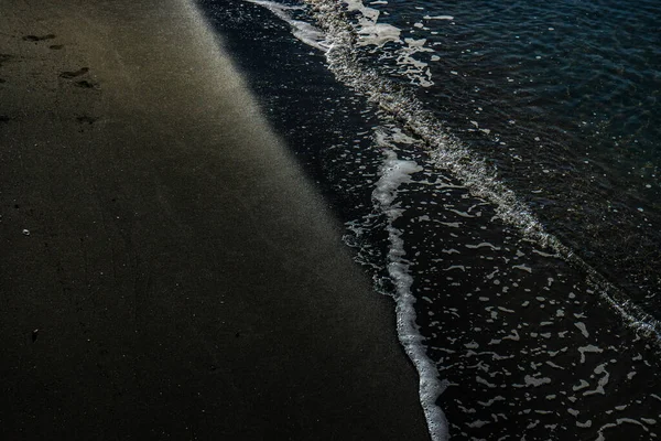 Black Volcanic Sand Beach Waves Black Sea Georgian Shore Shevketili — Stock Photo, Image