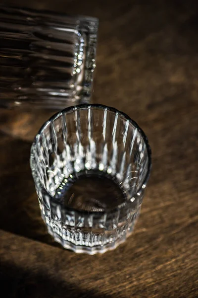 Cocktail Crystal Glasses Wooden Table — Stockfoto