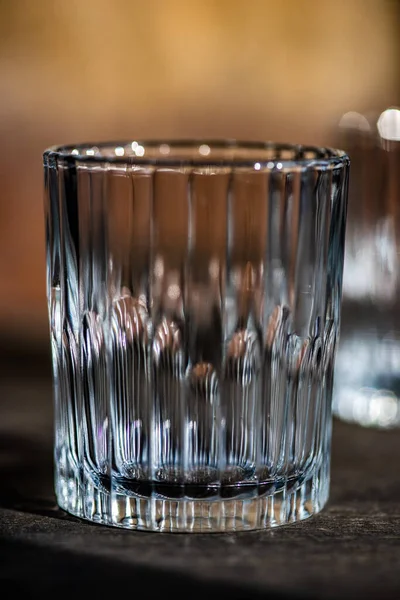 Bicchieri Cocktail Cristallo Tavolo Legno — Foto Stock