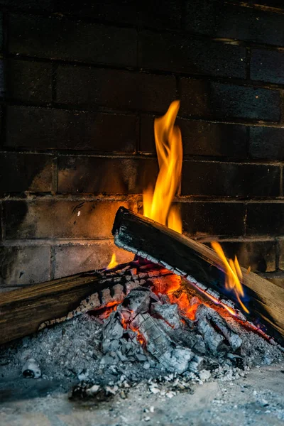 Quema Madera Chimenea Casa — Foto de Stock