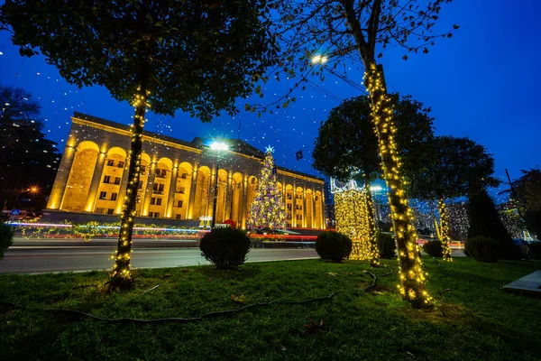 Aralık 2021 Tbilisi Georgia Gürcistan Başkenti Tiflis Noel Süslemesi — Stok fotoğraf