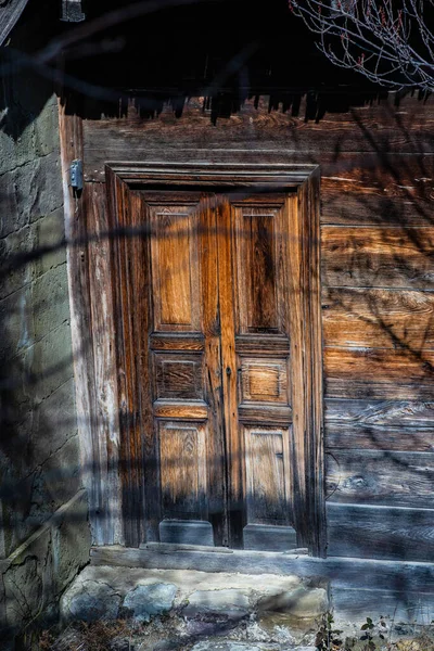 Old Door Ethnografical Georgian House Countryside Close Tbilisi Georgia — Stock Photo, Image