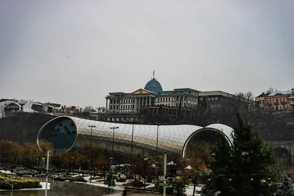 Híres Kilátás Elnök Palace Rike Park Tbiliszi Belvárosában Georgia — Stock Fotó