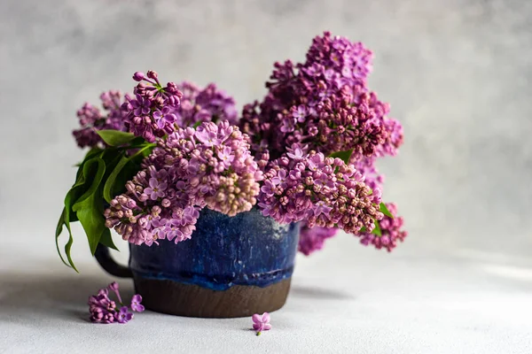 Decorazione Domestica Minimalista Con Mazzo Fiori Lilla — Foto Stock