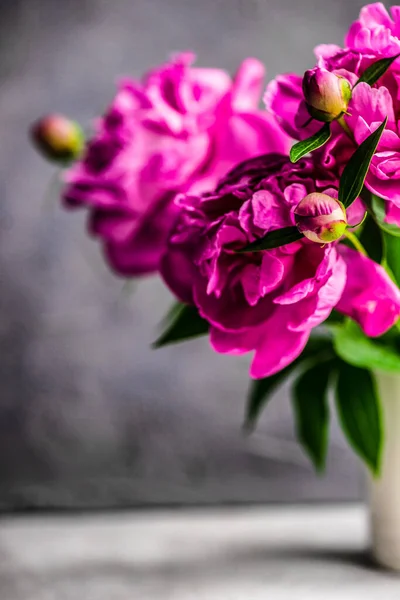Bouquet Purple Peony Flowers Vase — Stock Photo, Image
