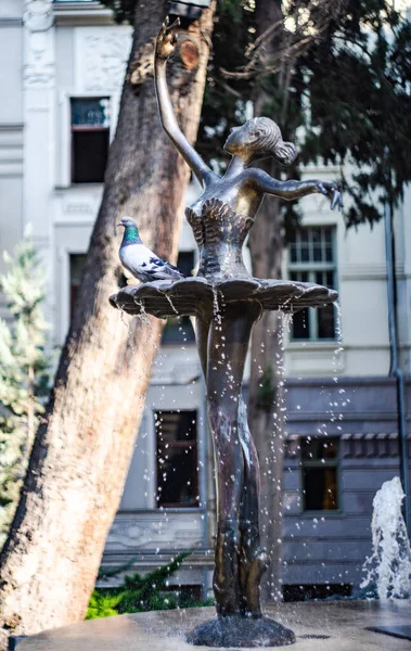 Famous Ballet Dancer Fountain Tbilisi State Opera House Rustaveli Avenue — Foto Stock