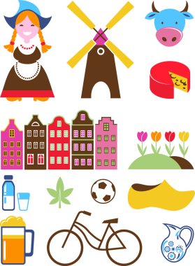 koleksiyonu Hollanda simgeler vektör