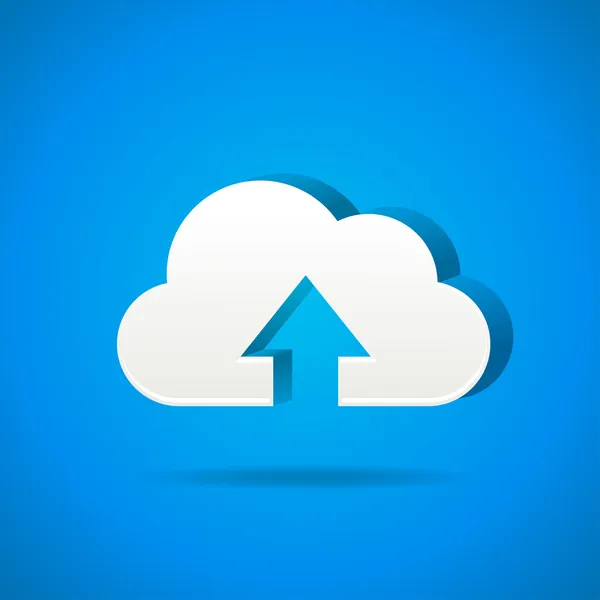 Icono de aplicación en la nube - subir archivos — Vector de stock