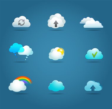 bulut vektör simgeler koleksiyonu