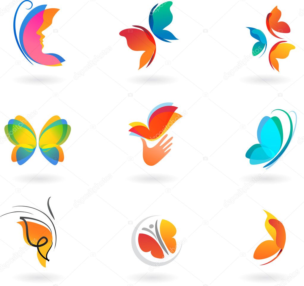 Collection of butterfly vector icons