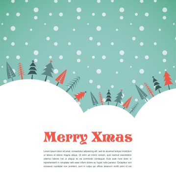 ev ve kuşlar ile Noel arka plan
