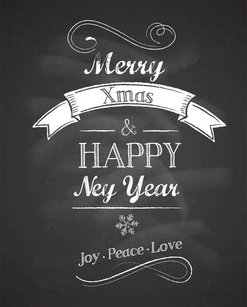 Chalkboard Christmas background with elegant text — Stock Vector