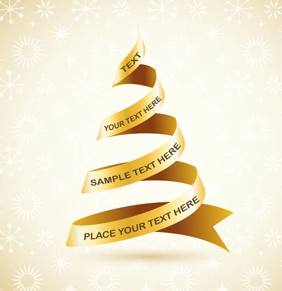 Елегантний золотий різдвяний фон з деревом і вогнями — стоковий вектор
